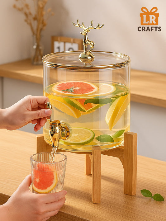 Golden Stag – 3.5L Luxury Glass Beverage Dispenser