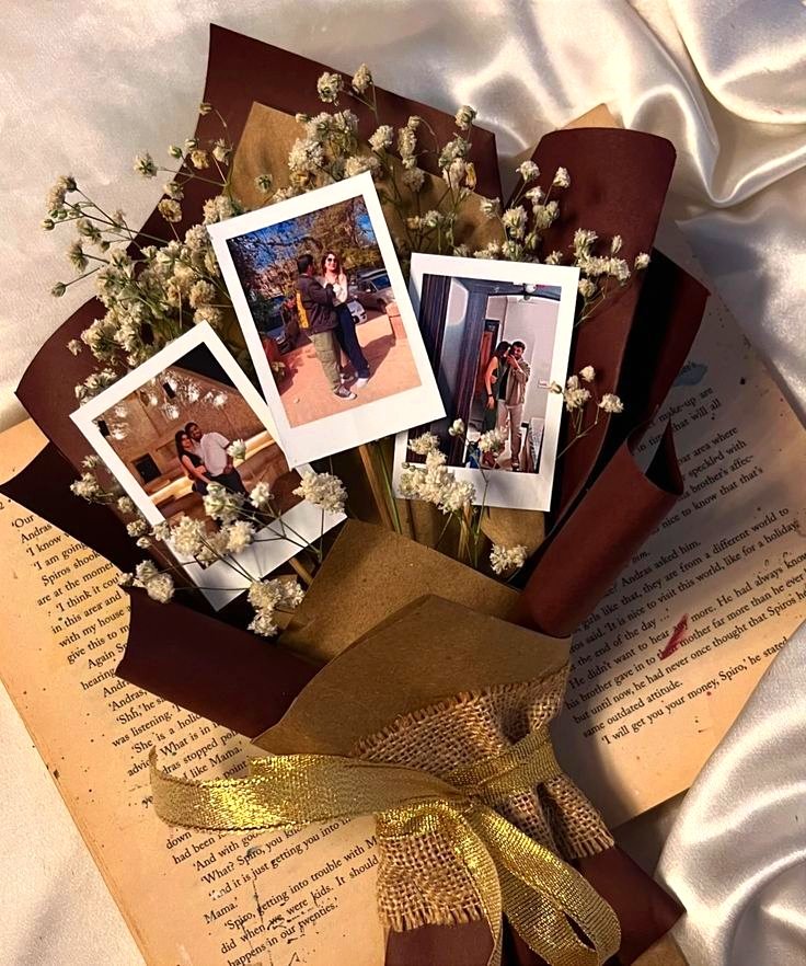 Eternal Amour Polaroid & Gypsophila Bouquet