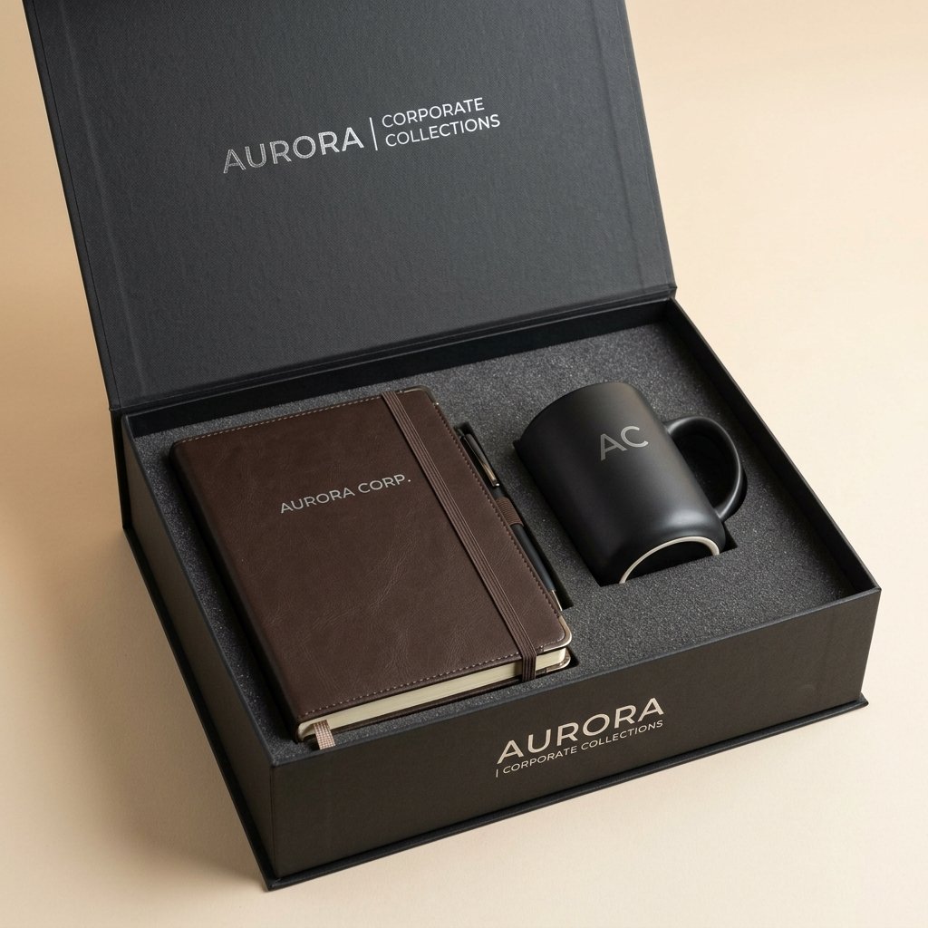 Classic Leatherette Notebook & Matte Mug Set