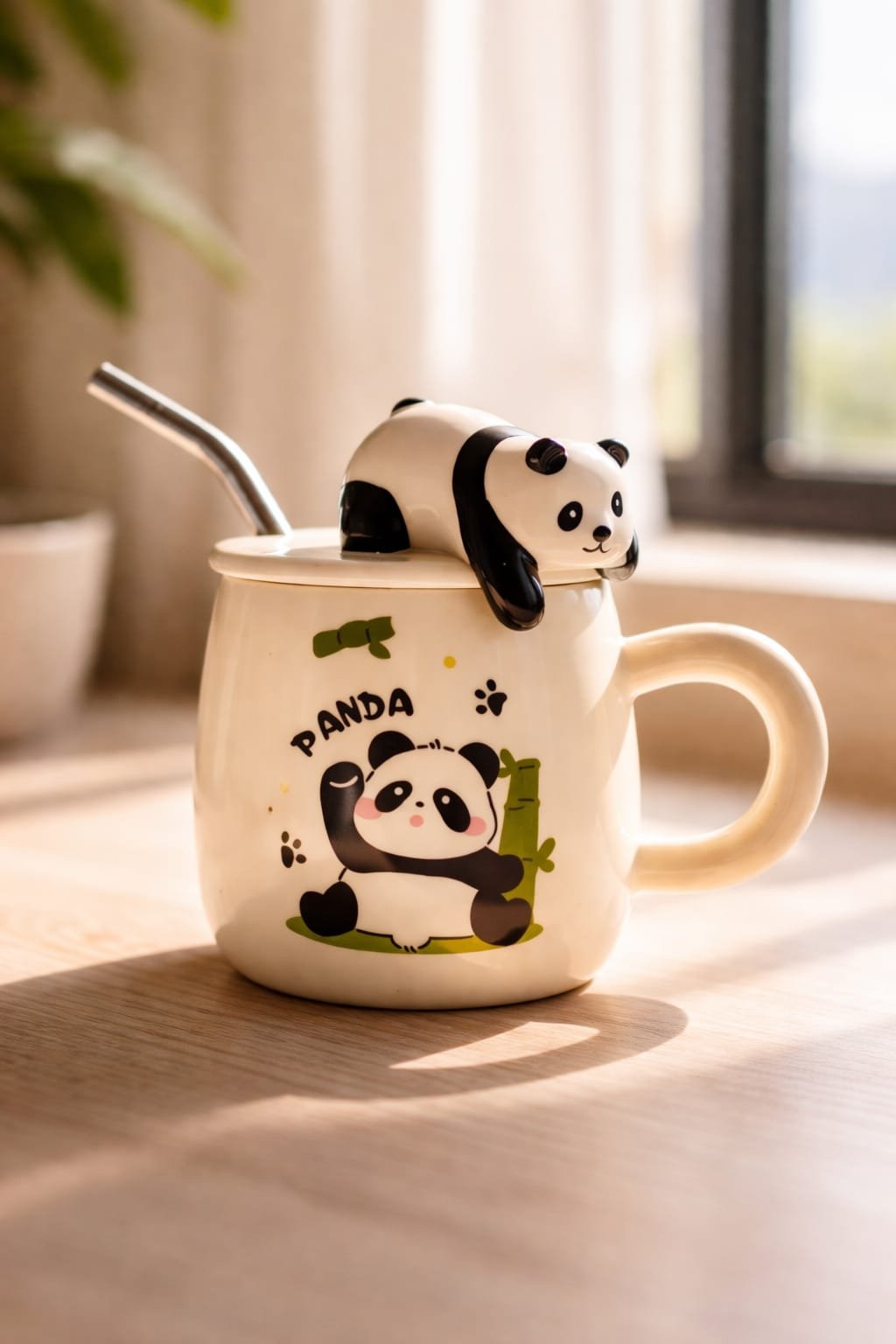 Mei Li 3D Ceramic Panda Mug Set