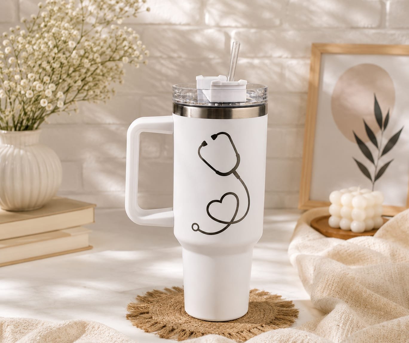 Stethoscope Heart Custom Travel Mug