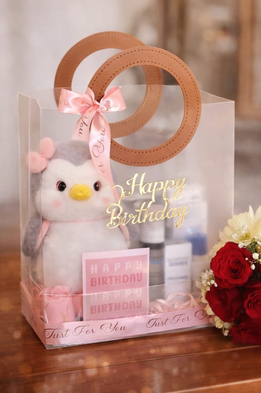 Happy Birthday Penguin and Beauty Tote Hamper