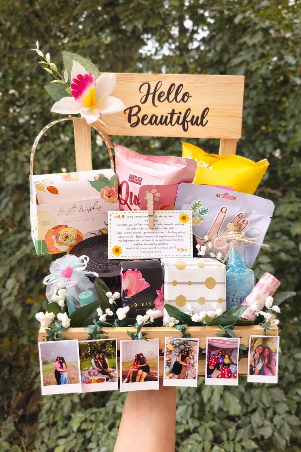 The 'Hello Beautiful' Rustic Polaroid Crate